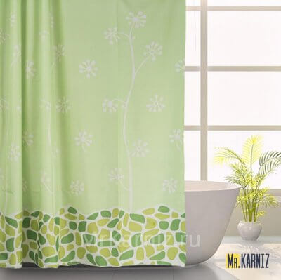 Штора для ванной Growing зеленая